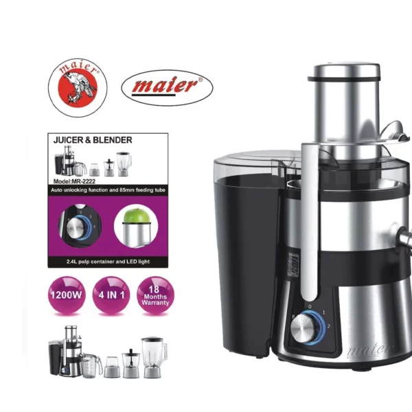 آبمیوه گیری ۴ کاره مایر مدل MR-2222